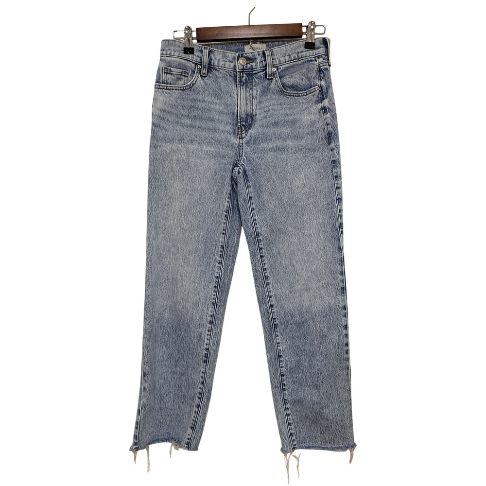 PacSun Stretch 90's Straight Jeans Womens 26 (27x27) Light Blue Raw Hem